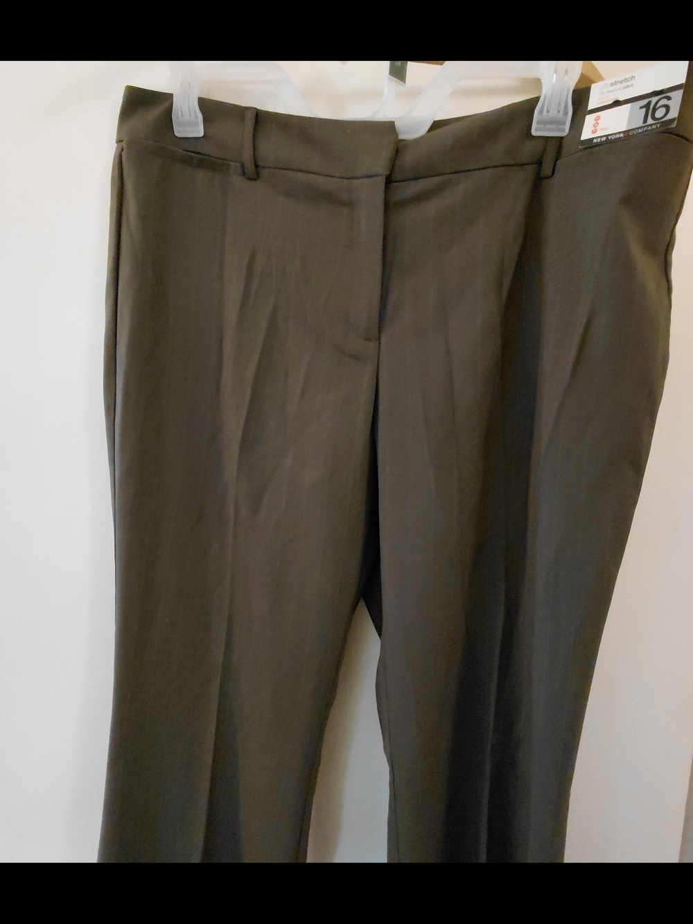 New York & Company City Stretch 7th Avenue Pant 16 Tall Wide Leg  Pin-stripped